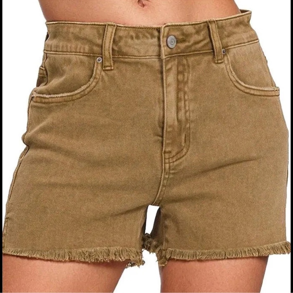 Zara Mustard Brown Jean Shorts